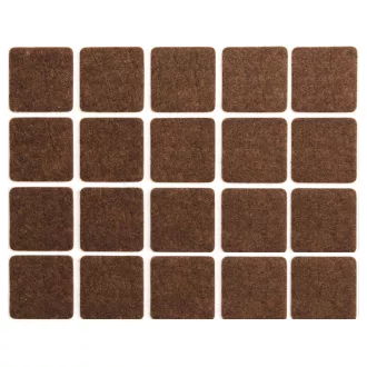   VOREL Samolepiaca protišmyková nábytková podložka na nohy štvorcová hnedá 20 x 20 mm (20 ks)