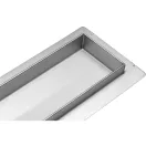 FALA Sprchový odtok 600 mm Biele sklo inox