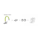 FALA Drezová batéria s nástennou zelenou ohybnou rúrou + príslušenstvo