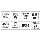 FALA Brúsne kalové čerpadlo 600W