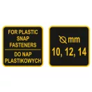 VOREL Patentovacie kliešte na plast patent 10,12,14 mm