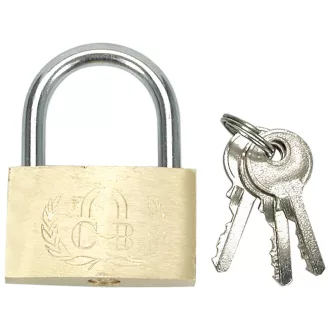 Visiaci zámok mosadzný 3 kľúče 60 mm