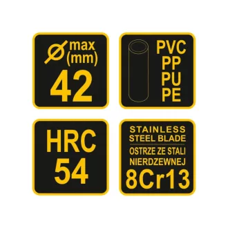 VOREL Nožnice na rezanie rúr PVC 42 mm