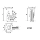 VOREL Priemyselná otočná vidlica kolesa 160 mm 130 kg