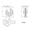 VOREL Priemyselné koleso s otočnou brzdou 75 mm 40 kg