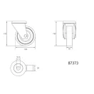 VOREL Priemyselná otočná vidlica kolesa 100 mm 45 kg