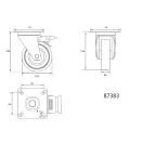 VOREL Priemyselné koleso s otočnou brzdou vidlice 100 mm 45 kg