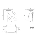 VOREL Priemyselná otočná vidlica kolesa 40 mm 20 kg