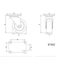 VOREL Priemyselná otočná vidlica kolesa 50 mm 25 kg