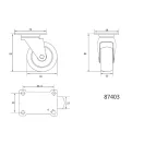 VOREL Priemyselná otočná vidlica kolesa 65 mm 30 kg