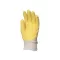 Pracovné ochranné rukavice krepové latexové, odolné proti prerezaniu, protišmykové, citrónovo žlté
