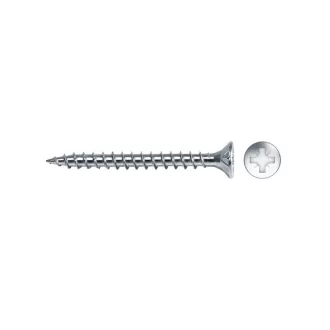   Skrutka do drevotriesky CELO VELOX 4,5 x 30 mm, plný závit, PZ, biely zinok (200 ks)