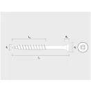 Skrutka do drevotriesky CELO VELOX 4,0 x 70 mm, plný závit, PZ, biely zinok (200 ks)