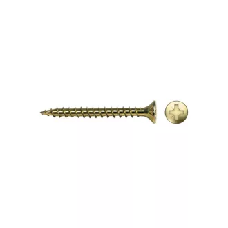   Skrutka do drevotriesky CELO VELOX 6,0 x 60 mm, plný závit, PZ, žltý zinok (100 ks)