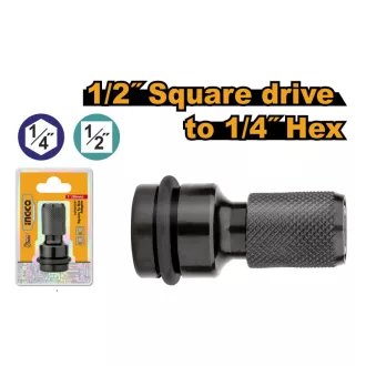 INGCO Adaptér dutého kľúča 1/2"->1/4" hex