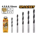 INGCO Sada vrtákov do dreva 5 kusov 4-10 mm