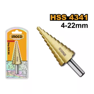 INGCO Kónický vrták 4-22 mm HSS