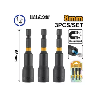 INGCO Impact skrutkovač 8 mm (3 ks)