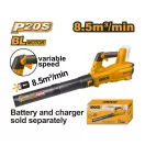 INGCO Akumulátorový fúkač listov bez uhlíkových kefiek 20 V (bez batérie a nabíjačky)