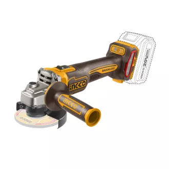   INGCO Akumulátorová uhlová brúska 125 mm bez uhlíkov 20 V (bez akumulátora a nabíjačky)