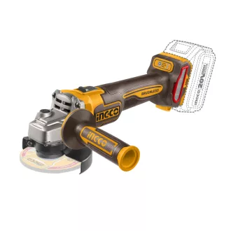   INGCO Akumulátorová uhlová brúska 115 mm bez uhlíkov 20 V (bez batérie a nabíjačky)