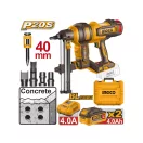 INGCO Akumulátorový betonársky klincovač 40 mm bez uhlíkov 20 V (2 x 4,0 Ah akumulátory + nabíjačka)