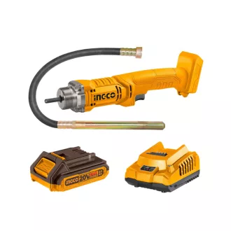   INGCO Akumulátorový vibrátor na zhutňovanie betónu 1,2 m 20 V (1 x 2,0 Ah batéria + nabíjačka)