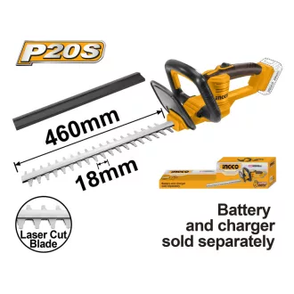  INGCO Akumulátorový záhradný strihač 460 mm 20 V (bez akumulátora a nabíjačky)