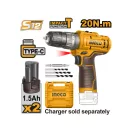 INGCO Bezdrôtový udierajúci vŕtačko-skrujka 20 Nm 12 V (2 x 1,5 Ah batéria, bez nabíjacího kábla)
