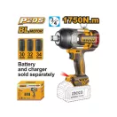 INGCO Akumulátorový rázový uťahovák 3/4" 1750 Nm bezuhlíkový 20 V (bez akumulátora a nabíjačky)