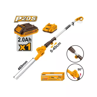   INGCO Akumulátorový výškový krížik 0-400 mm 460 mm 20 V (1 x 2,0 Ah batéria + nabíjačka)