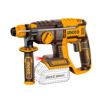   INGCO Akumulátorové kombinované kladivo 2,0 J SDS-Plus bezuhlíkové 20 V (bez akumulátora a nabíjačky)