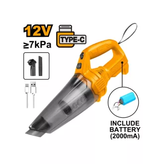   INGCO Bezdrôtový vysávač 0,5 l 5 V (2,0 Ah + USB-C nabíjačka)