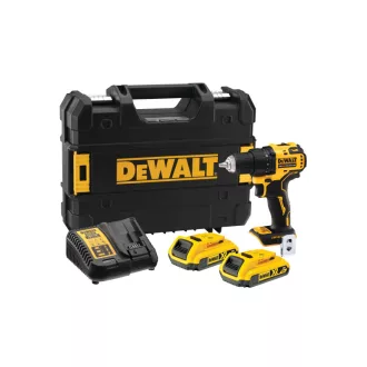   DEWALT Akumulátorová skrutkovačka 18 V bezuhlíková, 65 Nm (2 x 2,0 Ah akumulátor + nabíjačka + TSTAK)