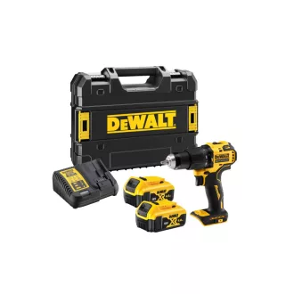   DEWALT Akumulátorová príklepová vŕtačka 18 V bez uhlíkovej kefky (2 x 4,0 Ah akumulátor + nabíjačka + TSTAK) DCD709M2T
