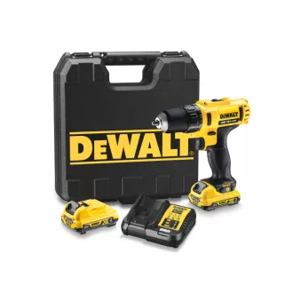   DEWALT Akumulátorový vŕtací skrutkovač 12 V bez uhlíkovej kefky (2 x 2,0 Ah akumulátor + nabíjačka) DCD710D2