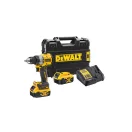 DEWALT Akumulátorový vŕtací skrutkovač 18 V bez uhlíkovej kefky (2 x 5,0 Ah akumulátor + nabíjačka + TSTAK) DCD805P2T