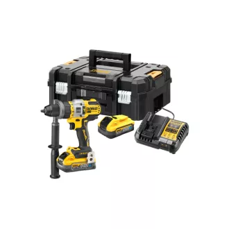   DEWALT Akumulátorová príklepová vŕtačka 18-54 V uhlíková kefa č. 126 Nm (2 x 5,0 Ah batérie + nabíjačka + TSTAK)