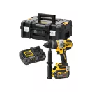DEWALT Akumulátorová príklepová vŕtačka 18-54 V bez uhlíkovej kefky (1 x 6,0 Ah batéria + nabíjačka) DCD999T1