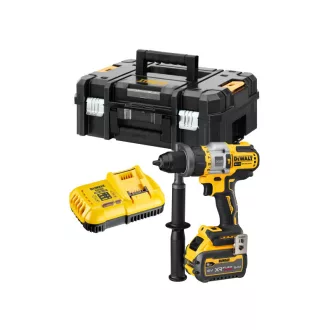   DEWALT Akumulátorová príklepová vŕtačka 18-54 V bez uhlíkovej kefky (1 x 9,0 Ah batéria + nabíjačka) DCD999X1