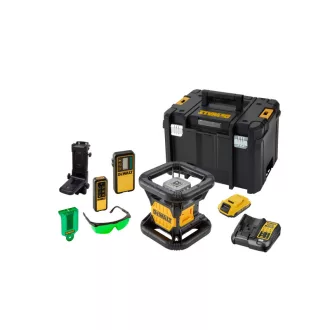   DEWALT Akumulátorový samonastavovací rotačný laser 18 V (zelený) (1 x 2,0 Ah batéria + nabíjačka + TSTAK) DCE079D1G