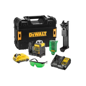   DEWALT Akumulátorový krížový čiarový laser 18 V (zelený) (1 x 2,0 Ah batéria + nabíjačka) DCE0811D1G