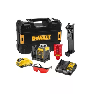   DEWALT Akumulátorový krížový čiarový laser 18 V (červený) (1 x 2,0 Ah batéria + nabíjačka) DCE0811D1R