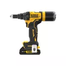 DEWALT Akumulátorový nýtovač bezuhlíkový 18 V (2 x 2,0 Ah batéria + nabíjačka, TSTAK)