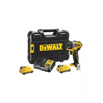   DEWALT Akumulátorový skrutkovač 12 V bez uhlíkovej kefky (2 x 2,0 Ah batérie + nabíjačka) DCF601D2