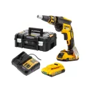 DEWALT Akumulátorový sadrokartónový skrutkovač 18 V bez uhlíkovej kefy (2 x 2,0 Ah batérie + nabíjačka) DCF620D2
