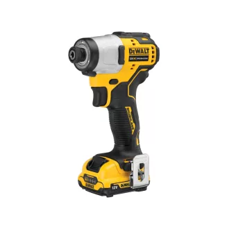   DEWALT Akumulátorový rázový uťahovák 12 V bez uhlíkovej kefky (2 x 2,0 Ah batéria + nabíjačka) DCF801D2