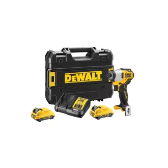   DEWALT Akumulátorový rázový uťahovák 12 V bez uhlíkovej kefky (2 x 2,0 Ah batéria + nabíjačka) DCF801D2