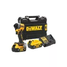 DEWALT Akumulátorový rázový uťahovák 18 V bez uhlíkovej kefky (2 x 5,0 Ah batéria + nabíjačka + TSTAK) DCF850P2T