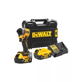   DEWALT Akumulátorový rázový uťahovák 18 V bez uhlíkovej kefky (2 x 5,0 Ah batéria + nabíjačka + TSTAK) DCF850P2T
